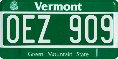 VT license plate OEZ909