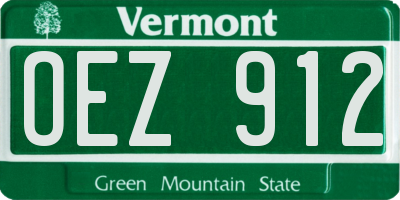 VT license plate OEZ912