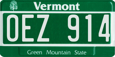 VT license plate OEZ914