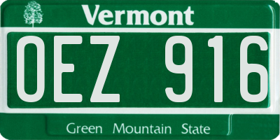 VT license plate OEZ916