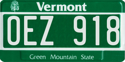 VT license plate OEZ918