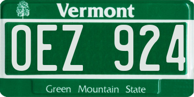 VT license plate OEZ924