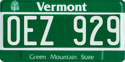 VT license plate OEZ929