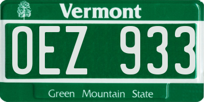 VT license plate OEZ933