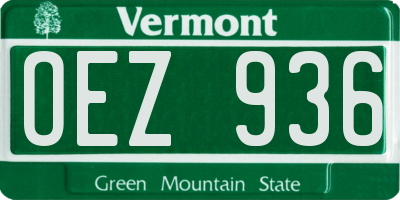 VT license plate OEZ936