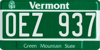 VT license plate OEZ937