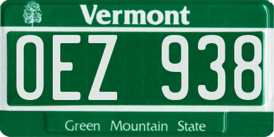 VT license plate OEZ938