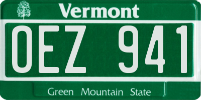 VT license plate OEZ941