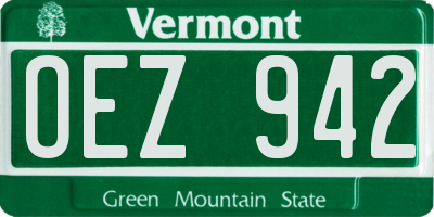 VT license plate OEZ942