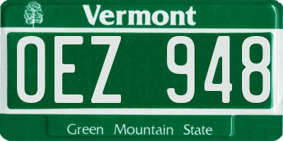 VT license plate OEZ948