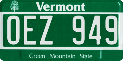 VT license plate OEZ949