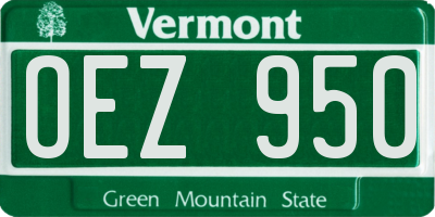 VT license plate OEZ950