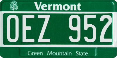 VT license plate OEZ952