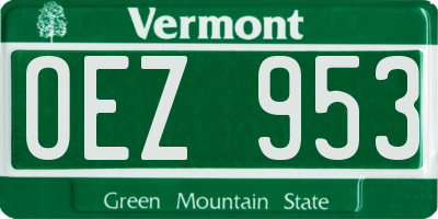 VT license plate OEZ953