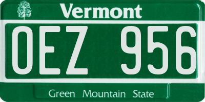 VT license plate OEZ956