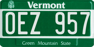 VT license plate OEZ957