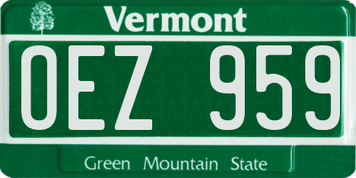 VT license plate OEZ959