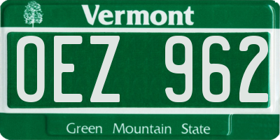 VT license plate OEZ962