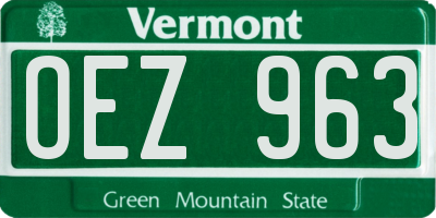 VT license plate OEZ963