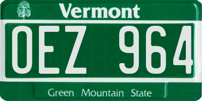 VT license plate OEZ964