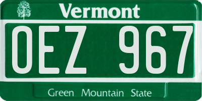 VT license plate OEZ967