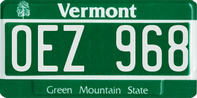 VT license plate OEZ968
