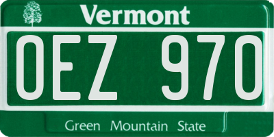 VT license plate OEZ970