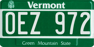 VT license plate OEZ972