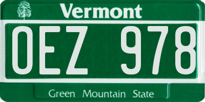 VT license plate OEZ978
