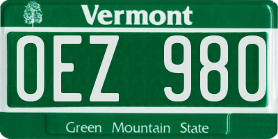 VT license plate OEZ980