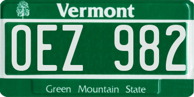 VT license plate OEZ982