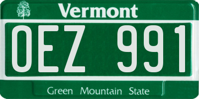 VT license plate OEZ991