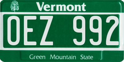 VT license plate OEZ992