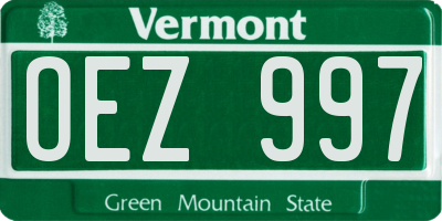 VT license plate OEZ997