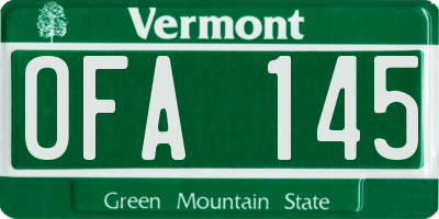 VT license plate OFA145