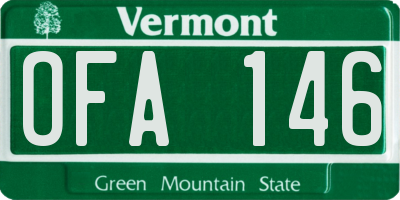VT license plate OFA146