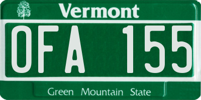 VT license plate OFA155
