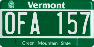 VT license plate OFA157