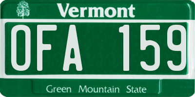 VT license plate OFA159