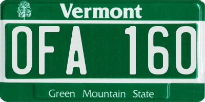 VT license plate OFA160