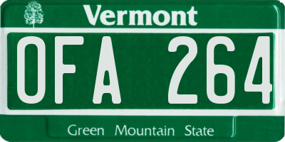 VT license plate OFA264