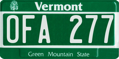 VT license plate OFA277