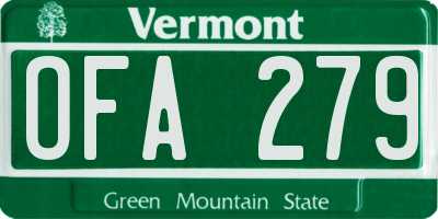 VT license plate OFA279