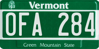 VT license plate OFA284