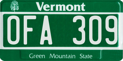 VT license plate OFA309