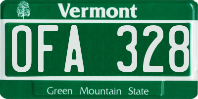 VT license plate OFA328