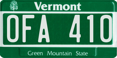 VT license plate OFA410
