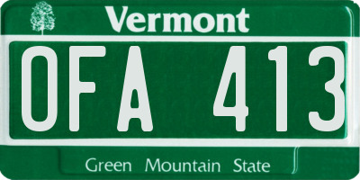 VT license plate OFA413