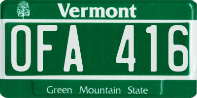 VT license plate OFA416