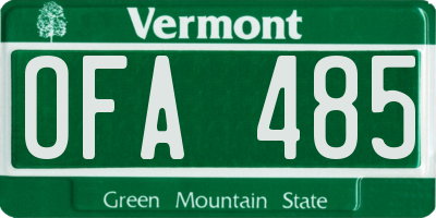 VT license plate OFA485